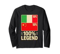 Radici Italiane Cinesi Italia Cina 100% Leggenda Maglia a Manica