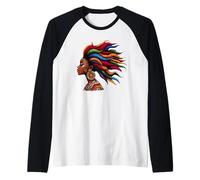 Radici Naturali della Donna Tribale Africana Dashiki Arcobaleno Maglia con Maniche Raglan