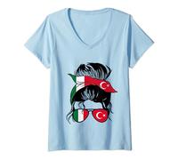 Radici turche Regalo Mix Italia e Turchia Maglietta con Collo a V