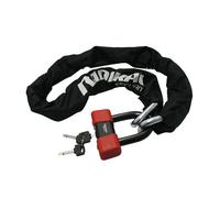 RADIKAL RK75150 Blocca Disco + Catena Alta Sicurezza Antifurto Moto Omologato CLASSE SRA, 150cm, Made in Europe, rosso e nero