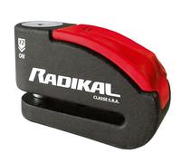 RADIKAL RK15 Antifurto Moto Blocca Disco Premium con Allarme | Attivazione a scelta, 120dB, Avviso LED, Warning Preallarme | Lucchetto Omologato SRA, Acciaio Cementato Doppio Bloccaggio ø14, Rosso