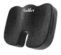 Radikor Cuscino Sedia Ufficio, Cuscino Coccige Ortopedico, Cuscino Sciatica, Ergonomico, Realizzato in Memory Foam, con Base Antiscivolo, Allevia il Coccige, Nero