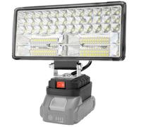 Radikor Lampada a Batteria per Makita 18V, 8 pollici 50W Lampada da Lavoro a LED Proiettore Portatile Lampada da cantiere, 2 Ricarica USB (senza batteria)