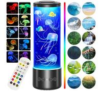 Radikor lampada medusa con 12 rumore bianco, jellyfish lamp con 10 colori e telecomando, Lampada acquario medusa led per bambini e adulti, lampada jellyfish per il relax, decorazione della casa