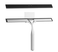 Radikor Tergivetro per Doccia, 25.5cm Pulisci Vetro Doccia Acciaio Inox con Gancio, Tergivetro Doccia Tergicristallo Doccia, tergidoccia per Finestre, Specchi, Bagno, Incl. 1 Labbro e 1 Gancio