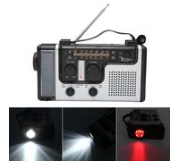 Radio a dinamo LED 1200 mAh 24,5 x 13,5 x 6,5 cm Nero