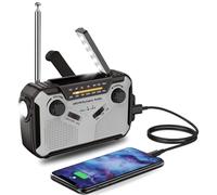 Radio a manovella 3000mAh, radio di emergenza solare, radio portatile ricaricabile, ad onde corte, torcia elettrica, lampada da lettura, SOS per interruzione di corrente,