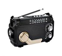 Radio a manovella di ricarica solare, radio portatile FM/AM/SW di sopravvivenza Radio di emergenza, ricaricabile a bassa potenza multi-canali radio Bluetooth 5.2 altoparlante lettore musicale supporto