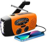 Radio a manovella,Radio WB portatile, 2000mAh Radio solare Bank per illuminazione di emergenza/caricabatterie di telefoni cellulari