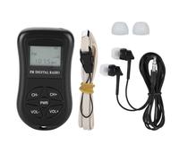 Radio a transistor compatta, mini radio tascabile portatile con ricezione stereo FM digitale e display digitale LCD retroilluminato, batteria