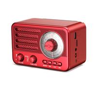 Radio a transistor retrò Radio AM FM SW DAB DAB+ a batteria, piccola radio portatile ricaricabile con batteria agli ioni di litio da 1800 mAh, supporto scheda TF/Aux/lettore MP3 USB (Rosso)