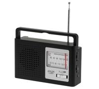Radio Adler portatile AM e FM, antenna, alimentazione AC e batteria, AD 1909