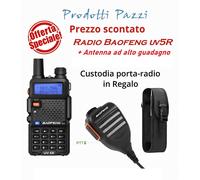 Radio Baofeng UV5R ( UVF - UHF ) WalkieTalkie Pmr446 + Mike da spalla + Custodia