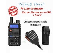 Radio Baofeng UV5R ( UVF - UHF ) WalkieTalkie Pmr446 + Mike da spalla + Custodia