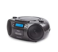 RADIO BLUETOOTH CON LECTOR DE CD MP3 CASETES Y USB AIWA BOOMBOX BBTU-550 BLACK BT 5.0 6W RMS FM