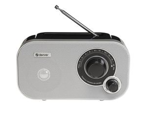 Radio Denver TR-51W Analoga Bianca con Altoparlanti, Schermo e Antenna Esterna