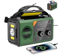 Radio di emergenza a manovella, 30000 mAh, radio meteorologica portatile a energia solare, AM FM NOAA con 3 modalità torcia e lampada da lettura, jack per cuffie, caricabatterie per cellulare, SOS per