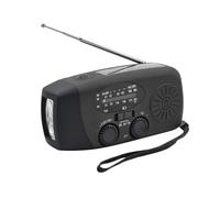 Radio di emergenza a manovella con torcia a LED per emergenza AM/FM NOAA Radio meteorologica portatile Radio a dinamo con caricatore per telefono Power Bank 2000mAh Carica USB e energia solare per
