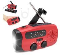 Radio di emergenza con azionamento solare/manovella, radio solare 2000 mAh, allarme SOS, AM/FM/WB, torcia LED (700 Lm), IPX4, impermeabile, per campeggio e prevenzione delle crisi
