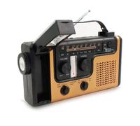 Radio di Emergenza con Torcia LED AM/FM A Ricarica Solare e A Manovella D6E2