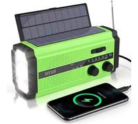 Radio di Emergenza da Esterno 5000mAh Pannelli Solari con Torcia e Powerbank