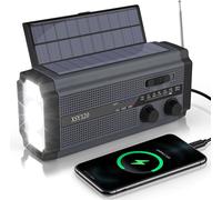 Radio di Emergenza da Esterno 5000mAh Pannelli Solari con Torcia e Powerbank