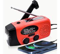 Radio di emergenza portatile a manovella da 2000 mAh, con pannello solare SOS, autoradio, 7 canali NOAA, radio di emergenza WB/AM/FM con lampada da lettura, torcia a manovella, forniture di