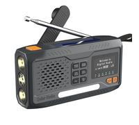 Radio di emergenza solare a manovella 2025, alimentata in 4 modi per radio DAB/FM/Bluetooth, compatibile con lampada da lettura 3