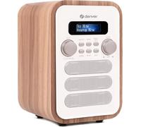 Radio digitale DAB+ e FM. Denver DAB-48WHITE. Sveglia. Connessione Bluetooth. Volume: 2,5 W. Telecomando incluso. Bianco.