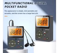 Radio digitale, FM/AM, ricevitore musicale stereo a 2 bande, radio tascabile portatile con cuffie, schermo LCD, 2 batterie a secco AAA
