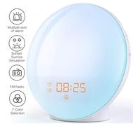 Radio e sveglie, sveglia luminosa, simulazione alba/tramonto, 7 suoni