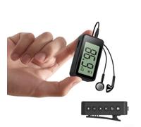 Radio FM ricaricabile portatile con clip posteriore e cuffie | Design compatto da 51 mm, ricezione chiara da 76-108 MHz, display LCD HD, pulsanti facili per gli anziani