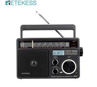 Radio FM stereo portatile ricevitore mondo AM e SW con schermo LCD nero