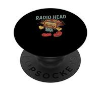 Radio Head divertente retrò vintage stile cartone animato PopSockets PopGrip Adesivo