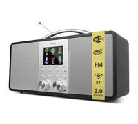 Radio Internet Lemega IR6 con podcast e streaming Bluetooth,radio DAB+/FM stereo,doppio altoparlante 2.0,150 stazioni preimpostate,sveglia,batteria ricaricabile (Nero)