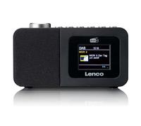 Lenco CR-625BK Radiosveglia con DAB+/FM, display a colori da 2,4", dimmerabile, doppio allarme, sleeptimer, funzione snooze, memoria 30 trasmettitori, AUX-In, nero