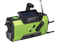 Radio meteorologica di emergenza a manovella, portatile, con ricarica solare, 2000 mAh