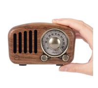 Radio nostalgica in legno di noce, altoparlanti Bluetooth retrò con connessione Bluetooth rapida, subwoofer per bassi ricchi, design vintage per