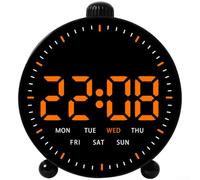 Radio per sveglia FM con Timer Spegnimento e Doppio Radio per(D) | Proiezione rossa HD 180°, 3 livelli per luminosità, su muro o soffitto, per ideale notte