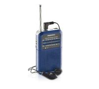 Radio portatile AM/FM Daewoo DW1008 - Antenna telescopica e sintonizzazione analogica precisa - Altoparlante integrato - Jack per cuffie da 35 mm - Compatta e leggera per l'uso quotidiano - Blu