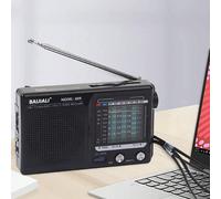 Radio portatile AM/FM, radio a banda completa, monofonica, con chip di elaborazione digitale, alimentata a batteria, lunga durata della batteria, funzione sveglia e sonno, stile retrò a banda completa