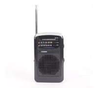 Radio portatile AM/FM tascabile con ricevitore digitale Dual Band, funzionamento a batteria, design compatto per esterni, uso di emergenza, nero/grigio (nero)