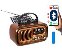 Radio Portatile BLOW RA16 AM FM Bluetooth Solare USB microSD Power Bank Marrone