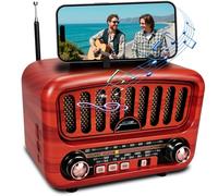 Radio Portatile Bluetooth 5.0 con Altoparlante Grande 5W - Piccola Radiolina AM/FM/SW con Funzioni USB/TF/AUX, Colore (Oro)
