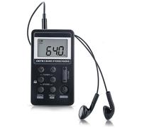 Radio portatile con chip DSP avanzato, funzione di allerta meteo NOAA, schermo LCD e funzione di memoria per la banda meteo AM/FM preferita.