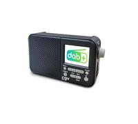 Radio portatile ricaricabile DR7+: FM e Dab+, con batteria, sveglia programmabile, schermo a colori, 40 preset e jack per auricolari, colore: nero