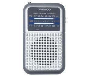 Radio Portatile Daewoo DW1008 AM/FM Argento con Altoparlante Integrato e Jack 3.5mm