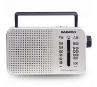 Radio portatile Daewoo DW1122 FM AM AC/DC con altoparlante e maniglia Argento