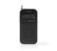 Radio portatile FM/AM analogica con altoparlante integrato, display e supporto auricolari 3,5 mm, Nedis RDFM1110SI