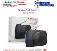 Radio Portatile FM Blu e Nera
